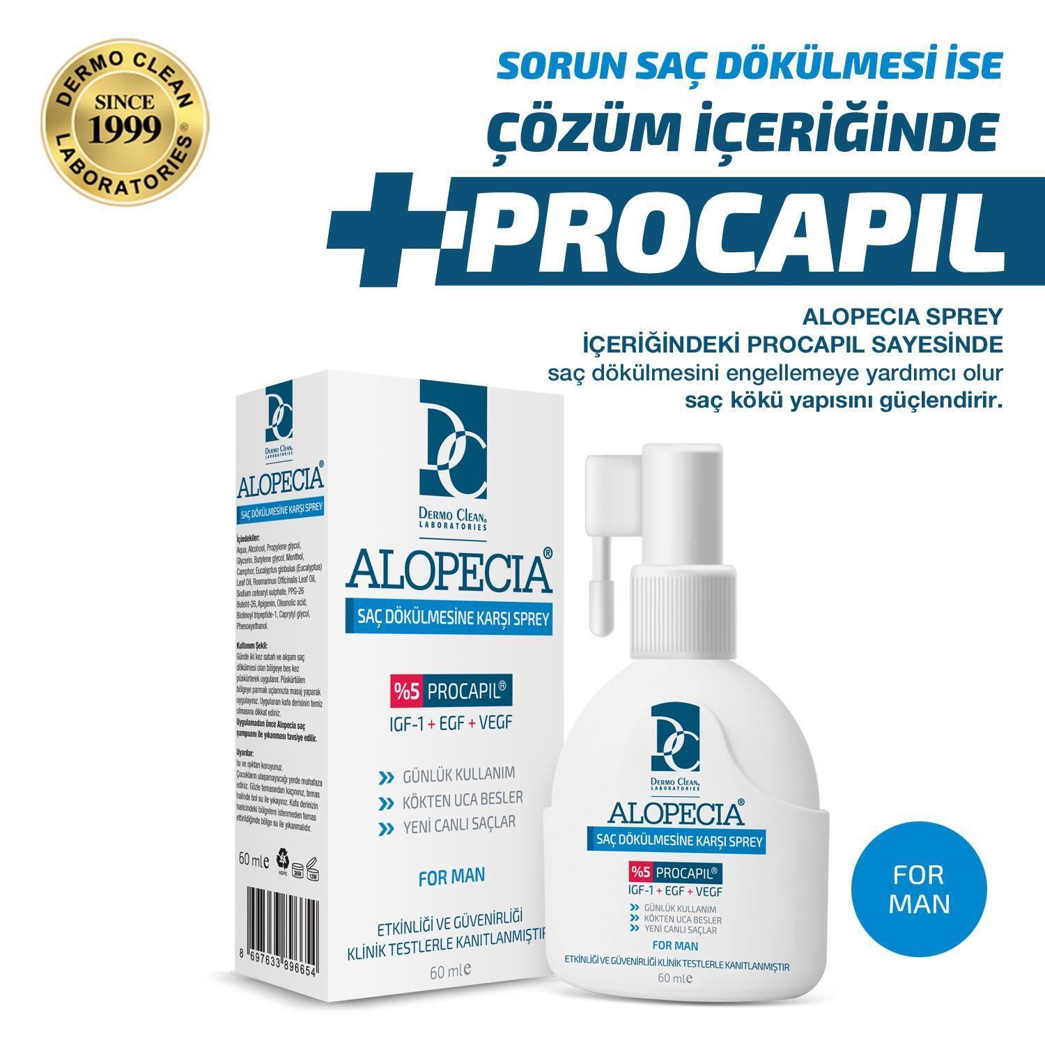 Alopecia Procapil ve IGF İçerikli Erkek Saç Spreyi 60 ml - 3