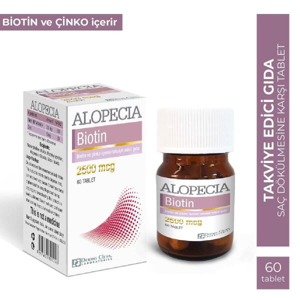 Alopecia Biotin 2500 mcg 60 Tablet - 1