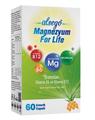 Alsego Magnezyum For Life 60 Kapsül - 1