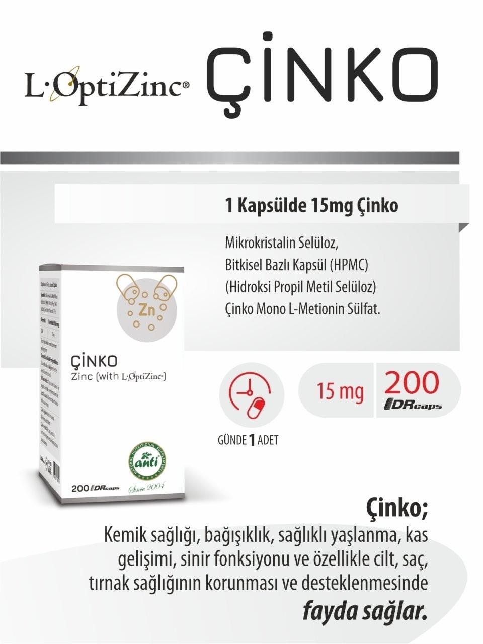 Anti L-Optizinc Zinc Çinko 200 Kapsül - 2