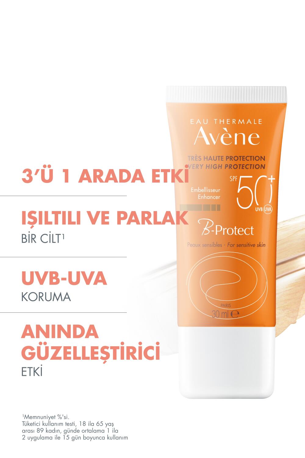 Avene B-Protect Cilt Tonuna Uyumlu Eşitleyici SPF 50+ Güneş Koruyucu 30 ml - 3