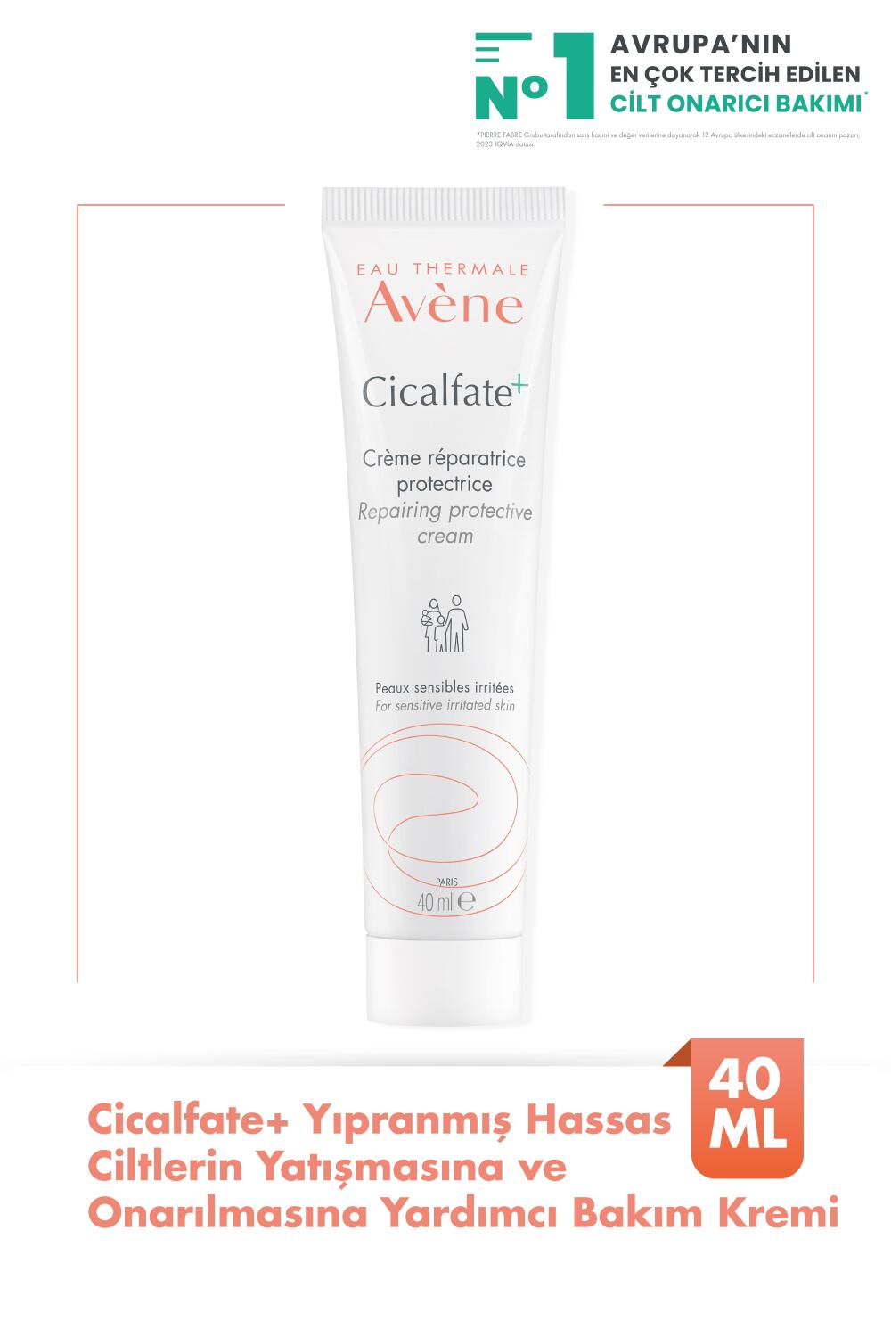 Avene Cicalfate+ Yıpranmış Hassas Ciltlerin Yatışmasına ve Onarılmasına Yardımcı Bakım Kremi 40 ml - 1