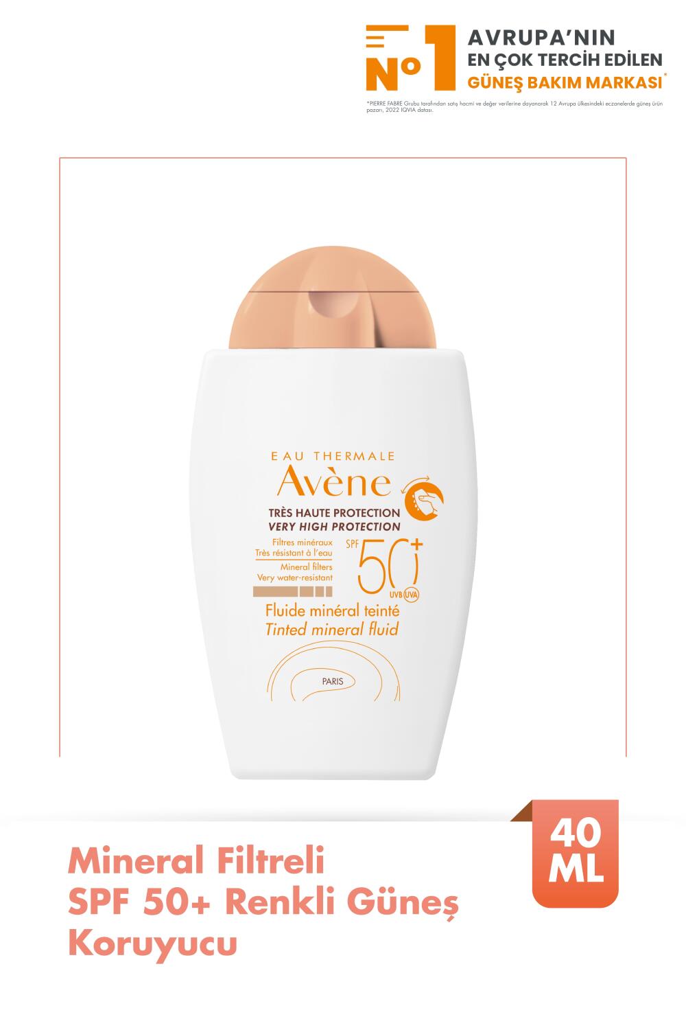 Avene Fluide Mineral Teinte Spf 50+ 40 ml Renkli Güneş Kremi - 1