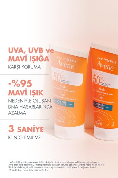 Avene Fluide SPF 50+ Normal/ Karma Ciltler için Güneş Koruyucu 50 ml - 2