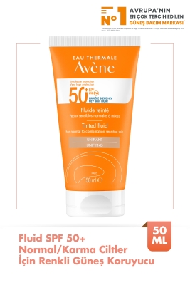 Avene Fluide SPF 50+ Normal/ Karma Ciltler için Renkli Güneş Koruyucu 50 ml - 1