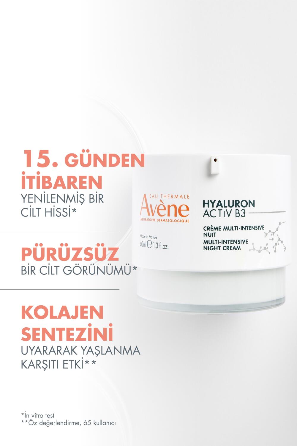 Avene Hyaluronik Asit ve Niasinamid İçerikli Yoğun Gece Kremi 40 ml - 2