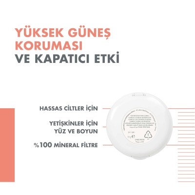 Avene SPF 50 Renkli Güneş Koruyucu Compact Krem Fondöten Sable 10 gr - Açık Tenler İçin - 4