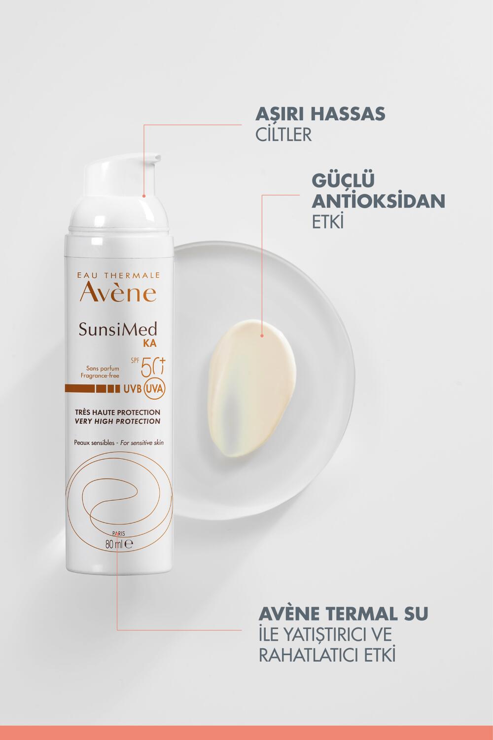 Avene SunsiMed KA Güneşe Karşı Aşırı Hassasiyet Gösteren Ciltler İçin Çok Yüksek Güneş Koruyucu 80 ml - 4