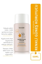 Babe Color Super Fluid Sunscreen Spf 50 50 ml Süper Etkili Renkli Güneş Koruyucu - 2