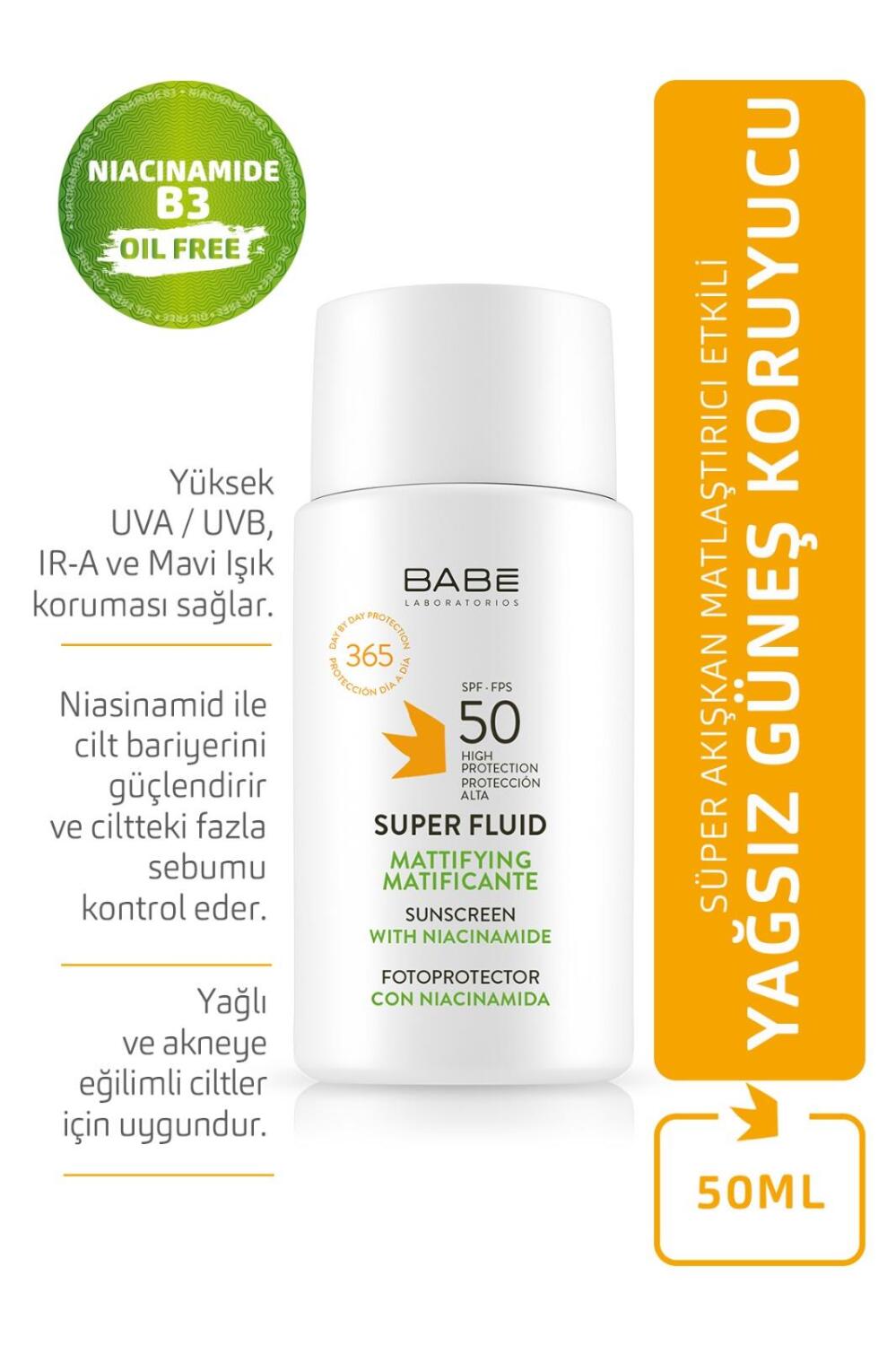 Babe Super Fluid Mattifying 50 Faktör Güneş Kremi 50 ml - 2