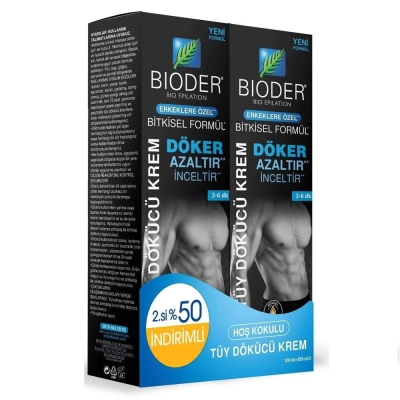 Bioder Bitkisel Erkekler için 100 ml 2 Adet Tüy Dökücü Krem - 1