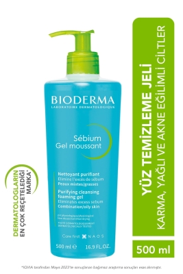 Bioderma Sebium Foaming Gel 500 ml Karma ve Yağlı Ciltler Temizleme Jeli - 1