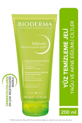 Bioderma Sebium Foaming Gel Actif 200 ml Yüz Temizleme Jeli - 1