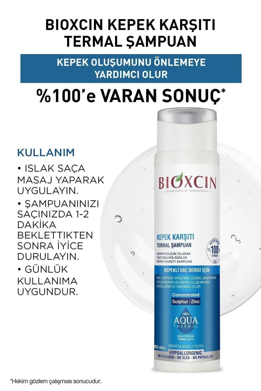 Bioxcin Aqua Thermal Kepeğe Karşı Sülfatsız Şampuan 300 ml - 3