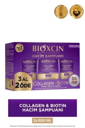 Bioxcin Collagen ve Biotin Hacim Veren Şampuan 3x300 ml - 1