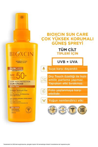 Bioxcin Spf 50+ Yağlı Ciltler İçin Güneş Kremi 50 ml + Tüm Ciltler İçin Güneş Spreyi 200 ml Set - 5