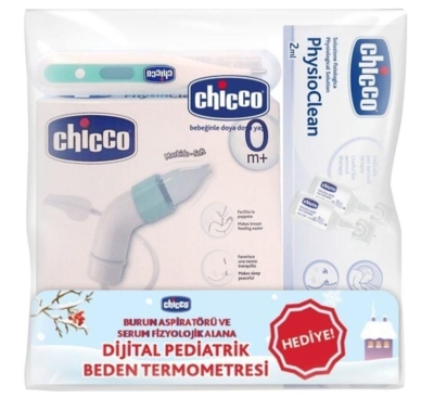 Chicco Kış Paketi - Physio Clean Serum Fizyolojik + Burun Aspiratörü + Dijital Pediatrik Beden Termometresi - 1