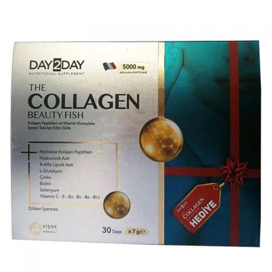 Day2Day The Collagen Beauty Fish Kollajen 30 Saşe x 7 gr Beauty Elastin 60 Tablet HEDİYE - 1