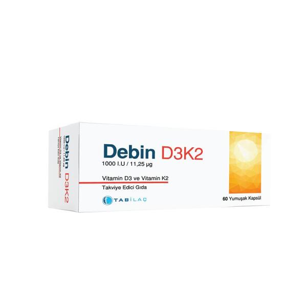 Debin D3k2 Vitamin D3 Ve Vitamin K2 60 Kapsül - 1