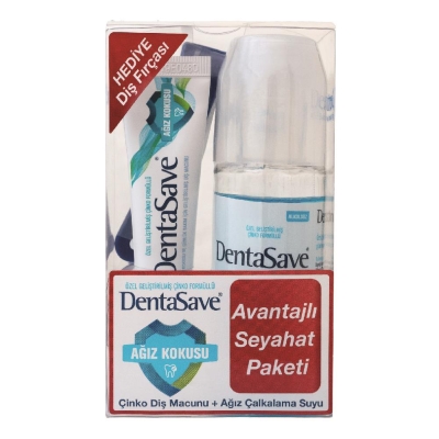 Dentasave Seyahat Paketi Çinko Diş Macunu 15ml + Alkolsüz Ağız Çalkalama Suyu 95ml - 1