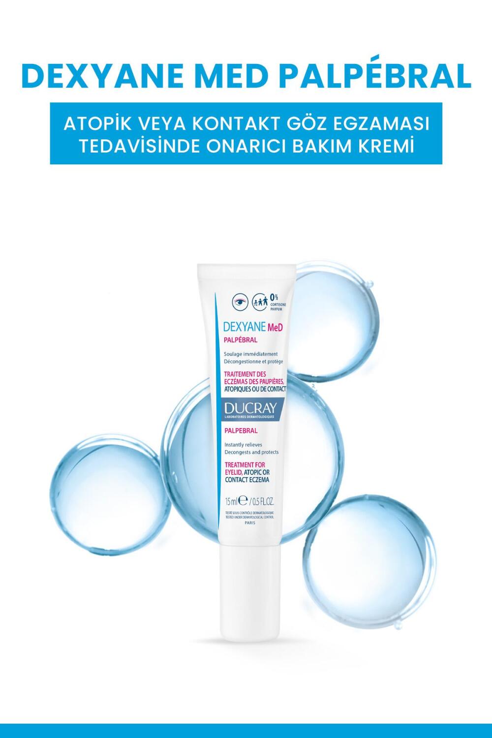 Ducray Dexyane MeD Palpebral Atopik veya Kontakt Göz Egzaması Tedavisinde Onarıcı Bakım Kremi 15ml - 2