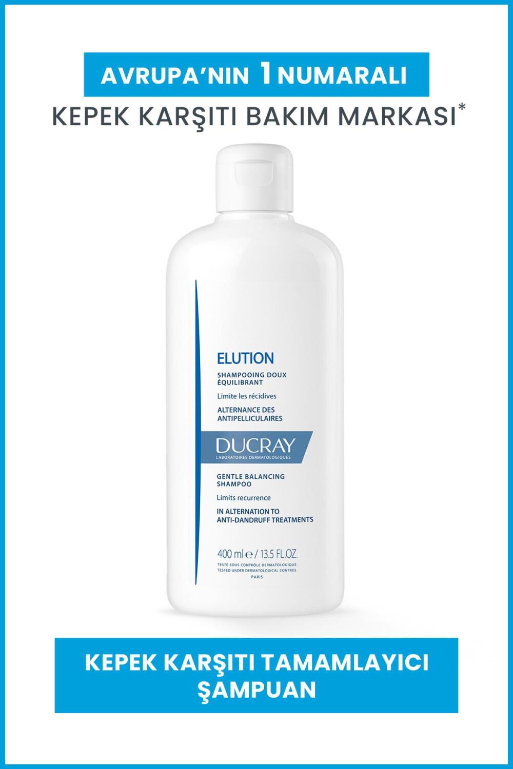 Ducray Elution Şampuan Kepek Karşıtı Tamamlayıcı Şampuan 400ml - 1