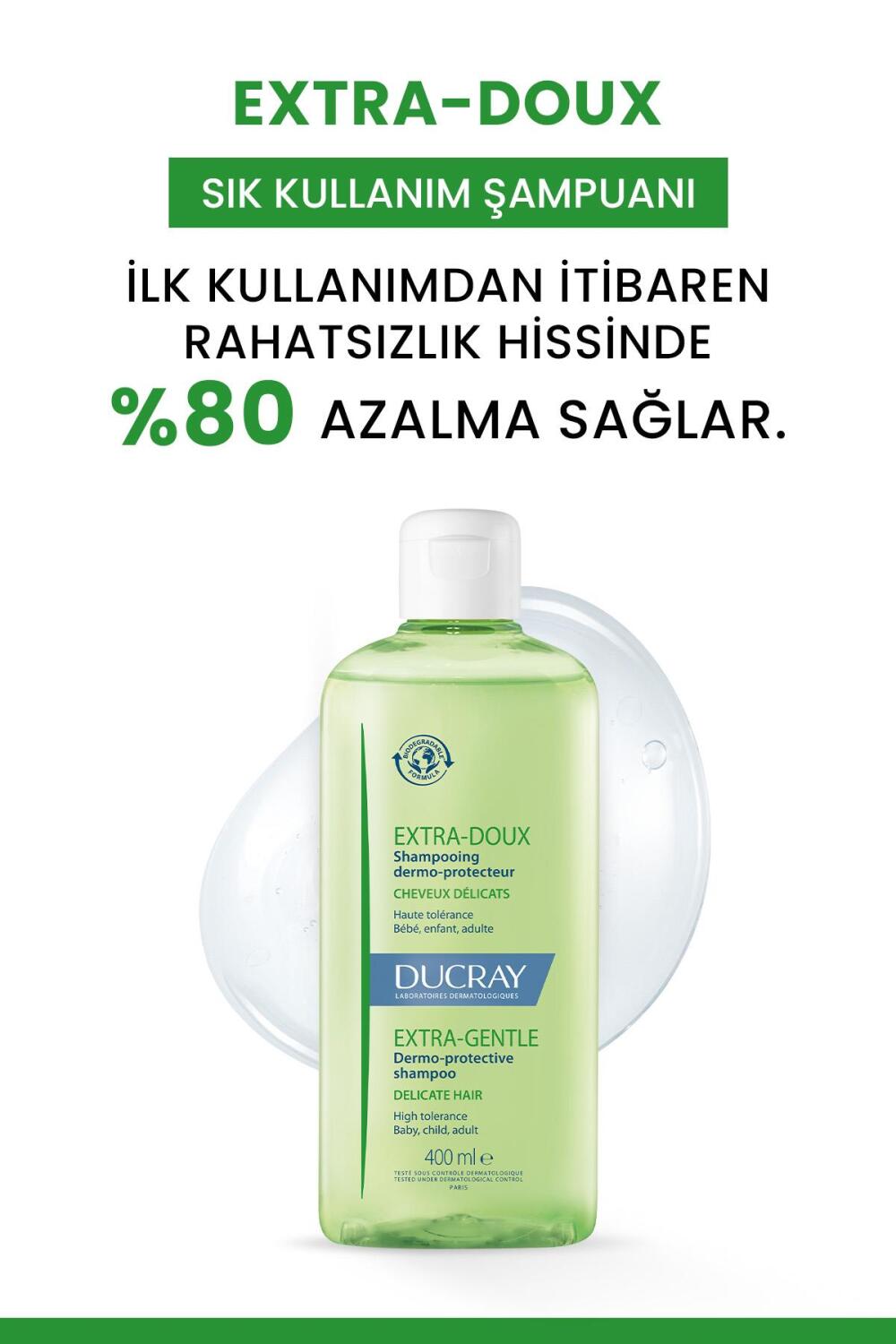 Ducray Extra Doux Şampuan Günlük Şampuan 400ml - 2