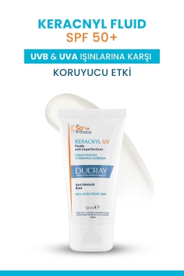 Ducray Keracnyl Fluid SPF 50+ Yağlı ve Akneye Eğilimli Ciltler İçin Güneş Koruyucu 50ml - 2