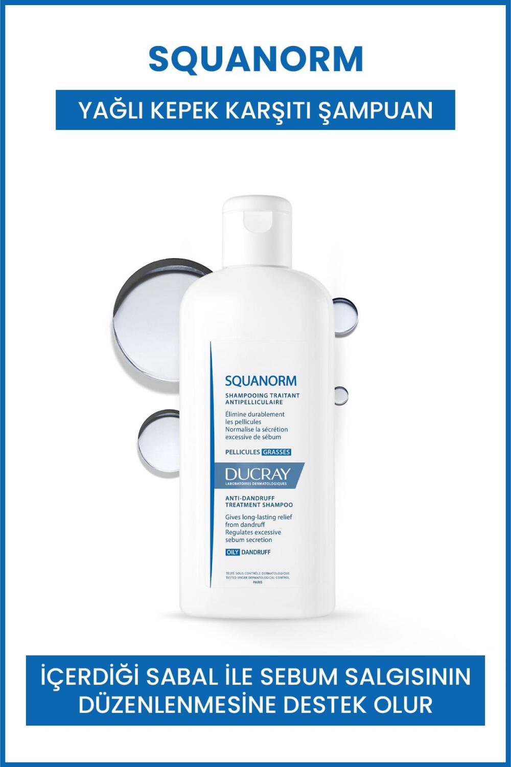 Ducray Squanorm Şampuan Yağlı Kepek Karşıtı Şampuan 200ml - 1