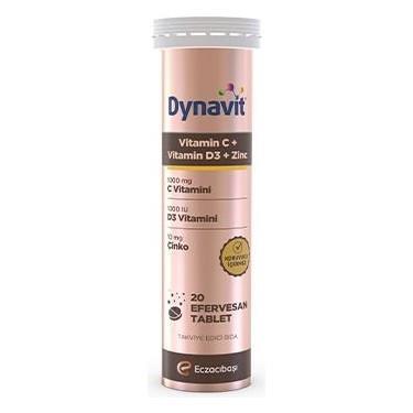 Dynavit Vitamin C + Vitamin D3 + Zinc Efervesan 20 - 1