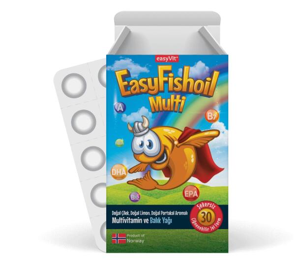 Easyvit Easyfishoil Multi + Omega 3 Çiğnenebilir 30 Adet - 1