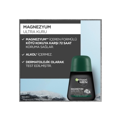 Garnier Men Magnezyum Ultra Kuru Roll On 50 ml - 3