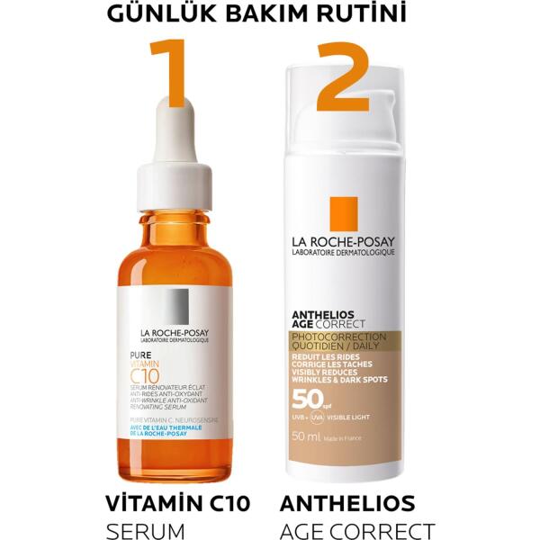 La Roche-Posay Anthelios Age Correct CC Renkli 50 Faktör Güneş Kremi 50 ml - 4