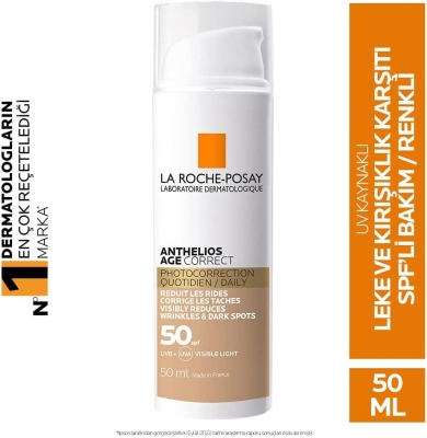 La Roche-Posay Anthelios Age Correct CC Renkli 50 Faktör Güneş Kremi 50 ml - 5