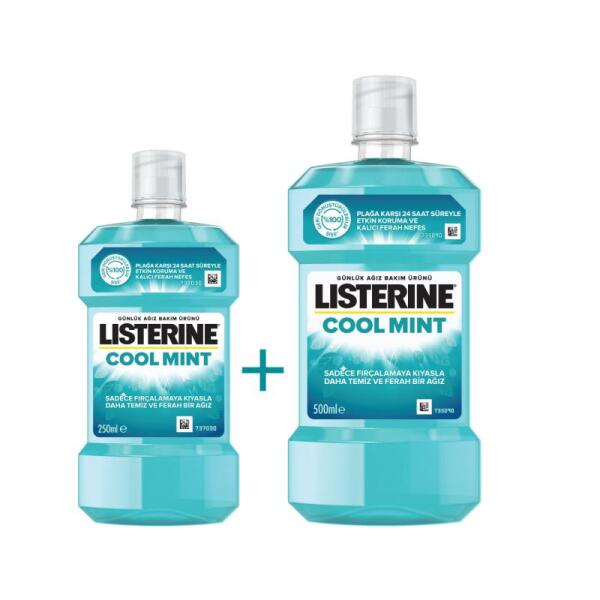 Listerine Cool Mint Ağız Bakım Suyu 500 ml +250 ml - 1