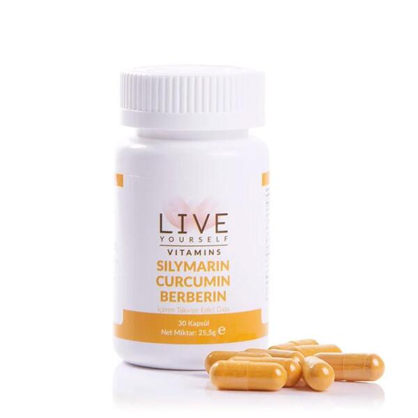 Live Yourself Vitamins Silymarin Curcumin Takviye Edici Gıda 30 Kapsül - 1