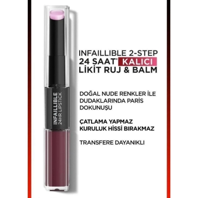 Loreal Paris Infaillible 2-step 24 Saat Kalıcı Likit Ruj & Balm - 215 Wine O Clock - 3