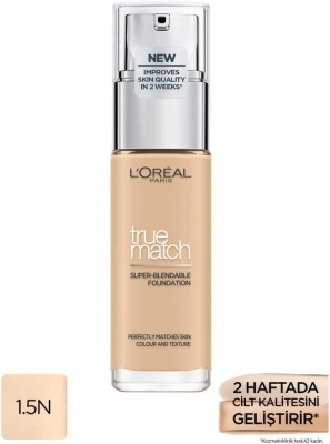 Loreal Paris True Match Foundation 1.5 N Neutral Undertone - 2