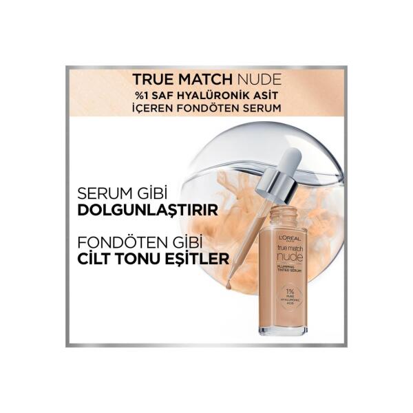 Loreal Paris True Match Nude Plumping Tinted Serum 3-4 Light Medium - 4