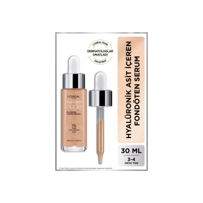 Loreal Paris True Match Nude Plumping Tinted Serum 3-4 Light Medium - 2