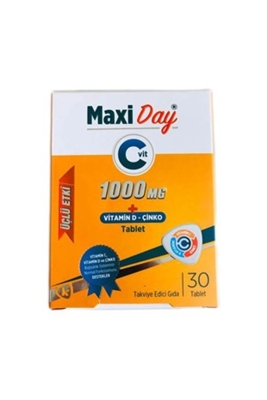 MaxiDay Vitamin C 1000 mg + Vitamin D + Çinko 30 Tablet - 1