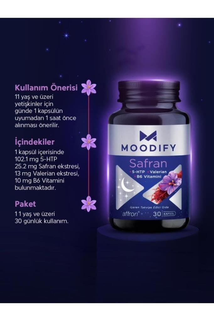 Moodify Safran - 5 Htp - Valerin Vitamin B6 30 Kapsül - 4