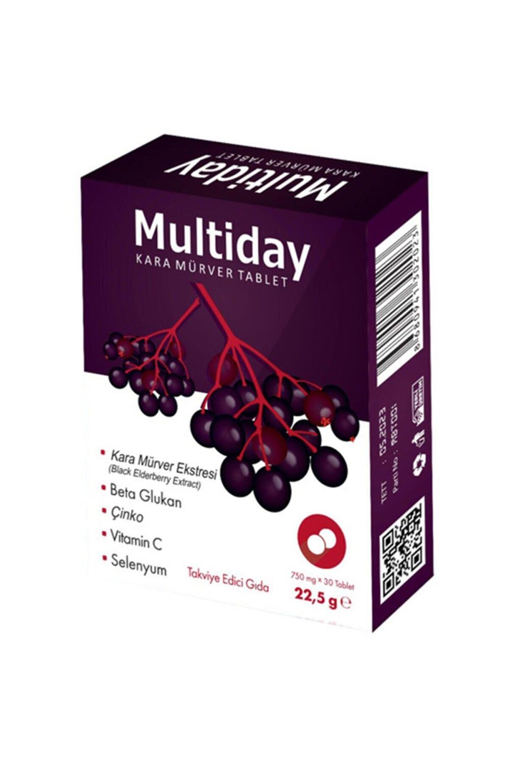 MULTİDAY Kara Mürver 30 Tablet C Vitamin 'li - 1