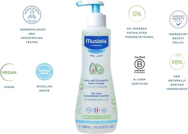 Mustela No Rinse Durulama Gerektirmeyen Temizleyici Sıvı 300ml - 3