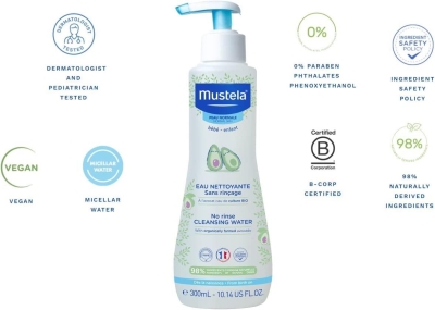 Mustela No Rinse Durulama Gerektirmeyen Temizleyici Sıvı 300ml - 3