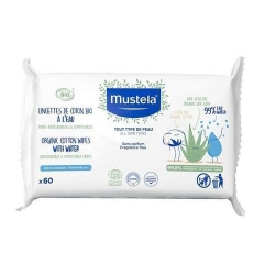 Mustela Organic Pamuklu Islak Mendil 60 Adet - 1