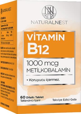 Naturalnest Vitamin B12 1000 MCG 60 Tablet - 1