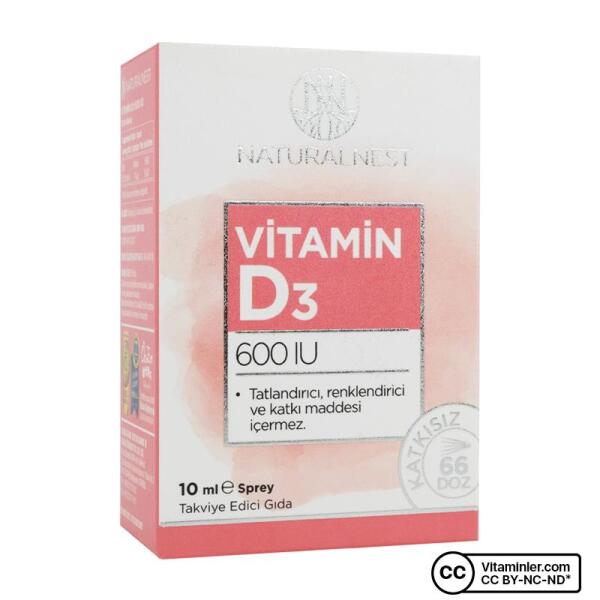 Naturalnest Vitamin D3 600 IU Sprey 10 ml - 1