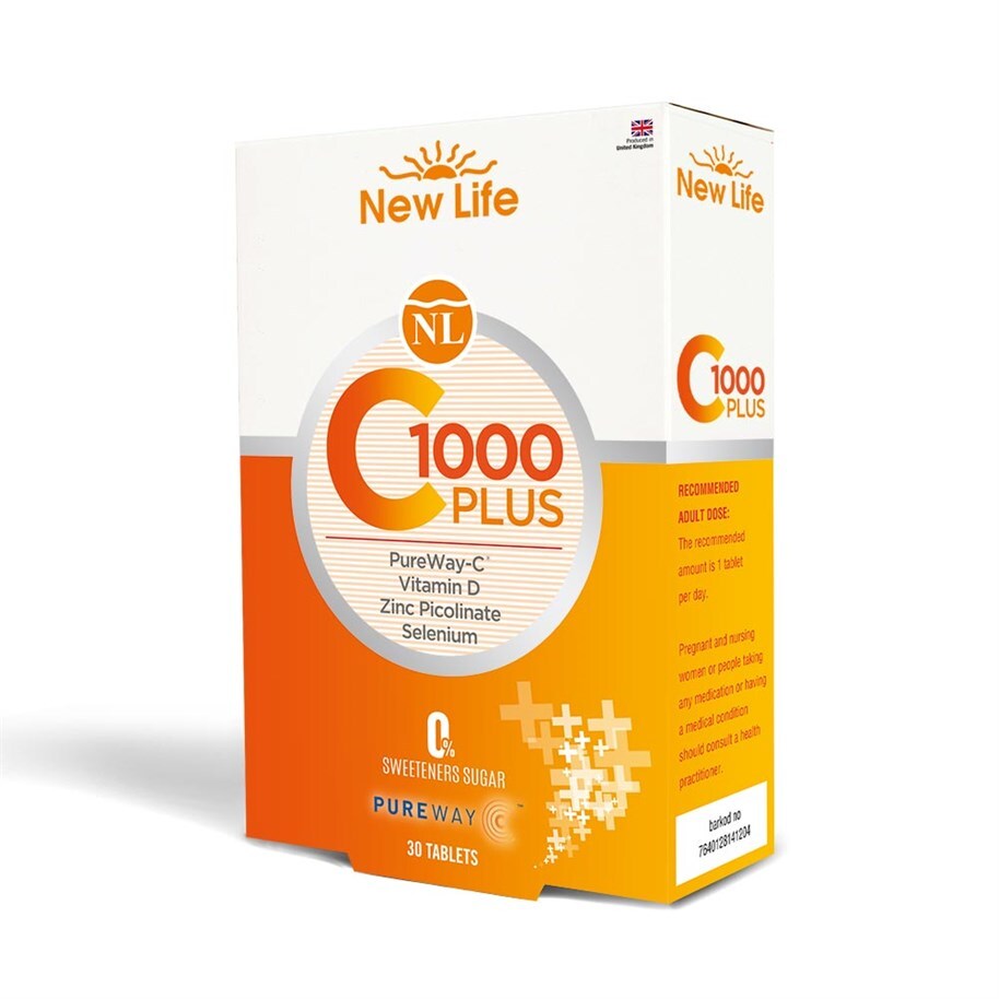 New Life C 1000 Plus Vitamin C D Vitamini Çinko ve Selenyum İçerikli 30 Tablet - 1