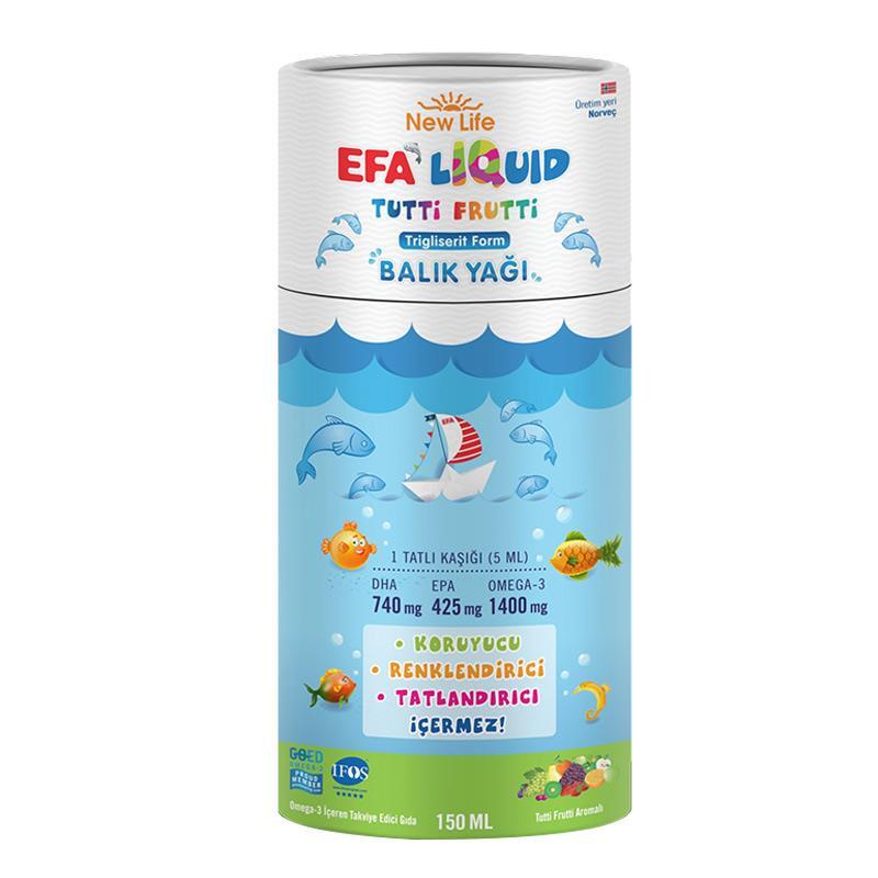 New Life Efa Liquid Tutti Frutti Aromalı Balık Yağı 150 ml - 1